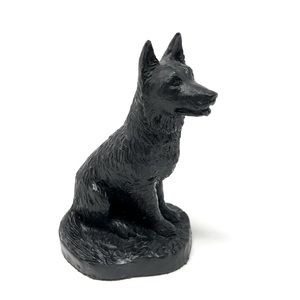 German Shepard / Alsatian vintage dog figurine made from British coal